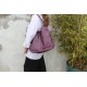 Beach Purple Leather Hobo